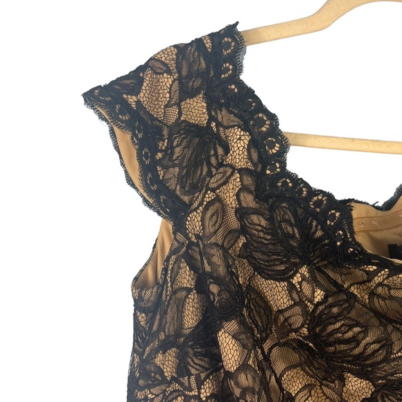 Tadashi Shoji Elidi Off Shoulder Lace Dress Black Size 16 Formal Cocktail - Picture 7 of 10